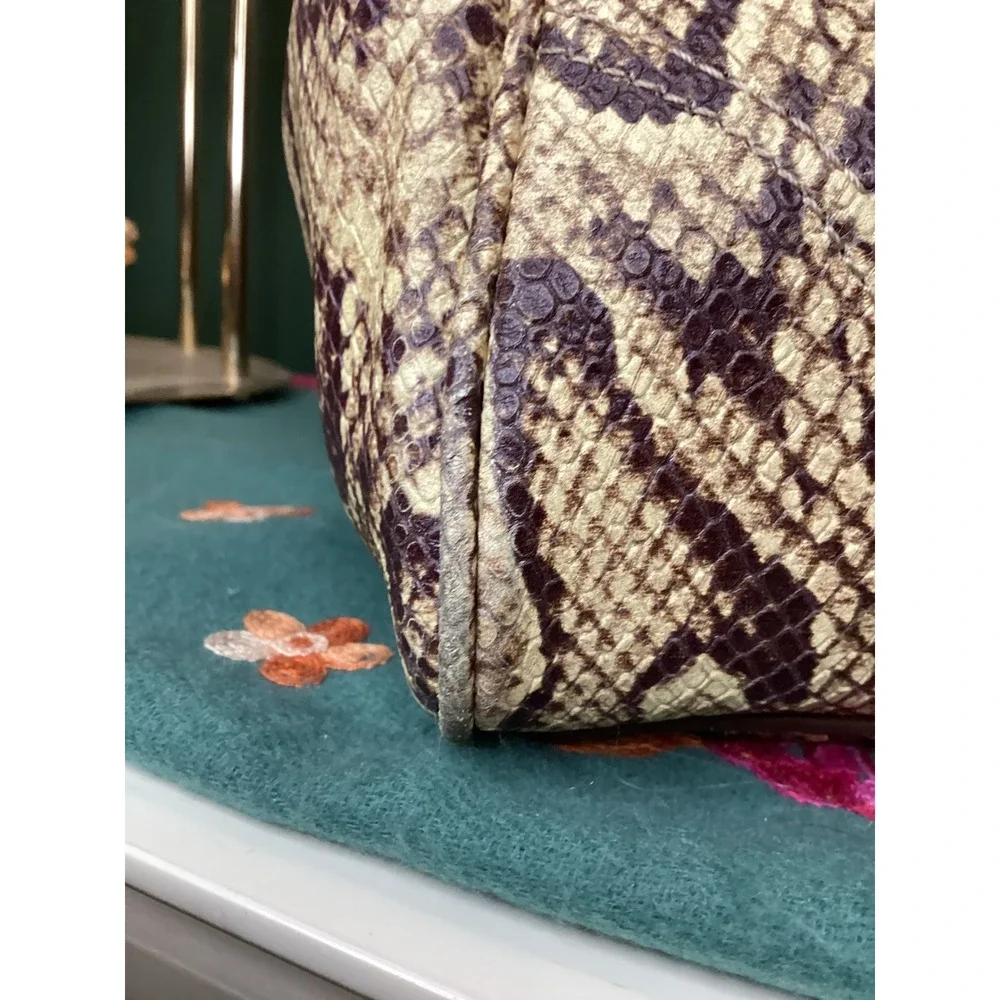 Margot New York‎ Satchel Bag Large Snakeskin Embossed Leather